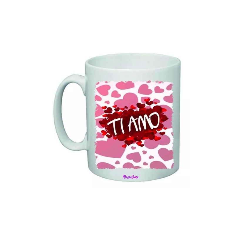 tazza mug 8x10 scritta ti amo cuori idea regalo san valentino amore uomo donna