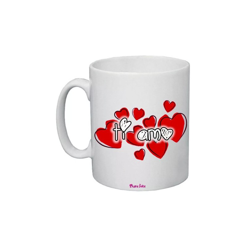 tazza mug 8x10 scritta ti amo cuori rossi idea regalo san valentino uomo donna
