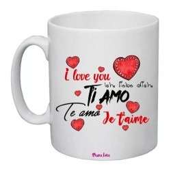 tazza mug 8x10 scritta ti amo i love you je t'aime idea regalo san valentino