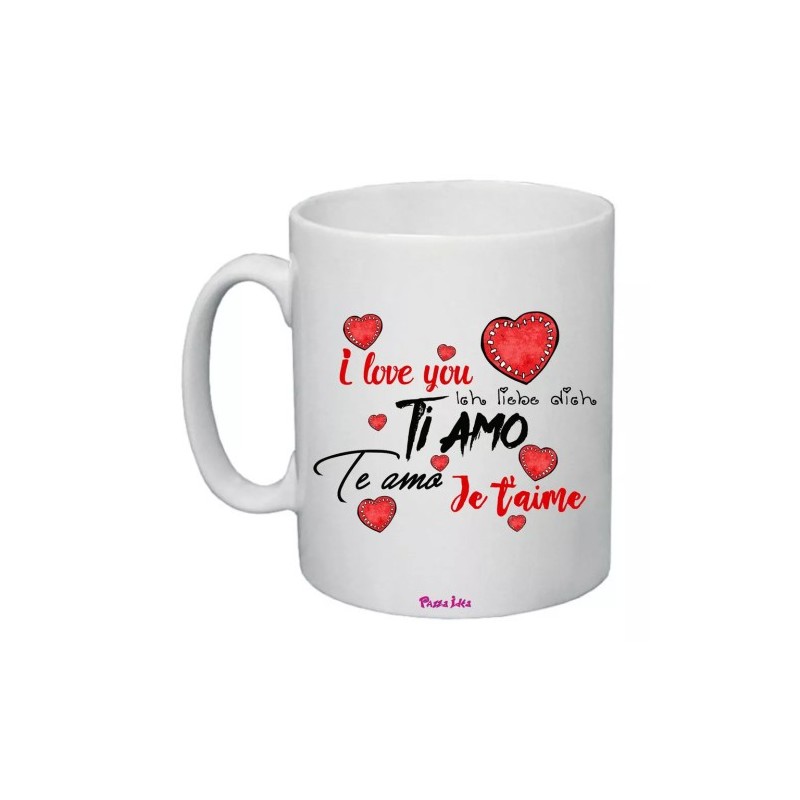 tazza mug 8x10 scritta ti amo i love you je t'aime idea regalo san valentino