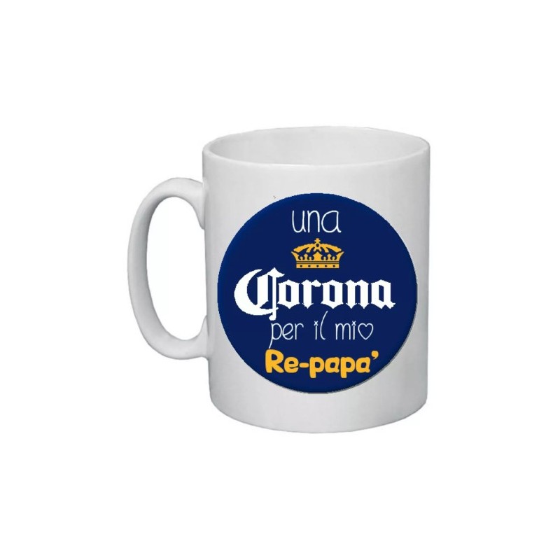 tazza mug 8x10 scritta una corona pe il mio re papà festa idea regalo compleanno