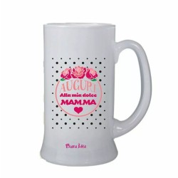 bicchiere birra scritta auguri alla mia dolce mamma festa regalo compleanno