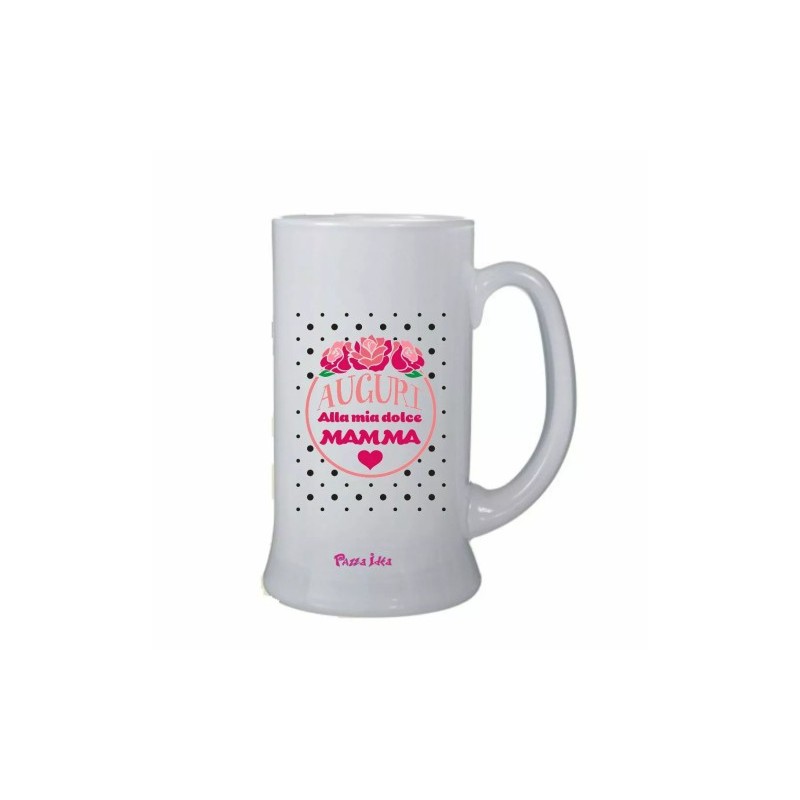 bicchiere birra scritta auguri alla mia dolce mamma festa regalo compleanno