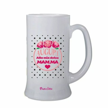 bicchiere birra scritta auguri alla mia dolce mamma festa regalo compleanno