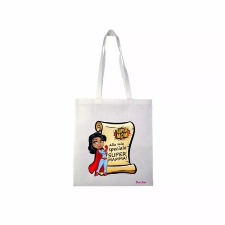 borsa 36x40 scritta alla mia speciale super mamma festa compleanno figli regalo