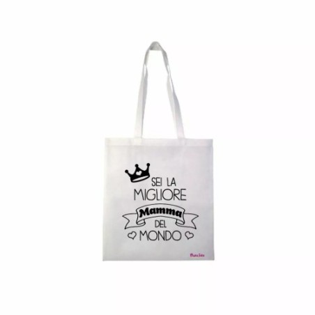 borsa 36x40 scritta la migliore mamma del mondo festa compleanno figli regalo