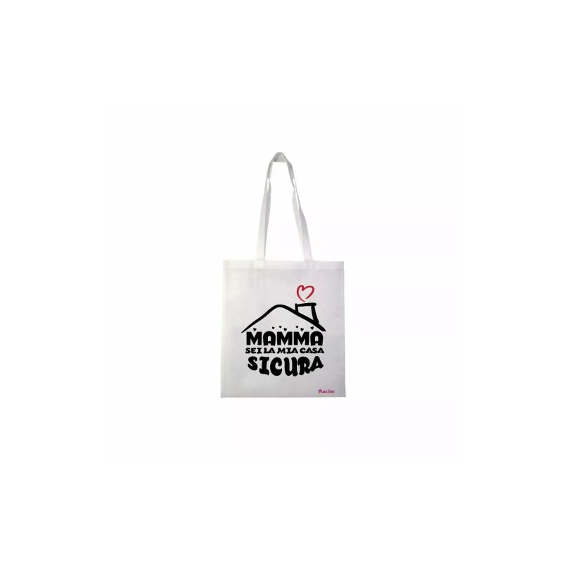 borsa 36x40 scritta mamma sei la mia casa sicura festa compleanno figli regalo