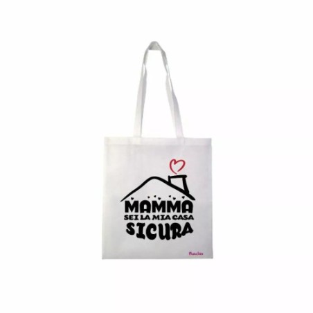 borsa 36x40 scritta mamma sei la mia casa sicura festa compleanno figli regalo