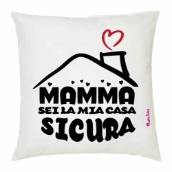 cuscino 40x40 scritta mamma sei la mia casa sicura festa figli regalo auguri