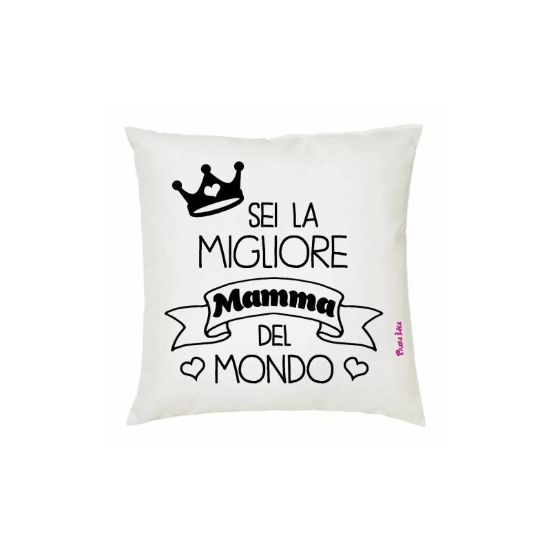cuscino 40x40 scritta sei la miglior mamma del mondo festa figli regalo auguri