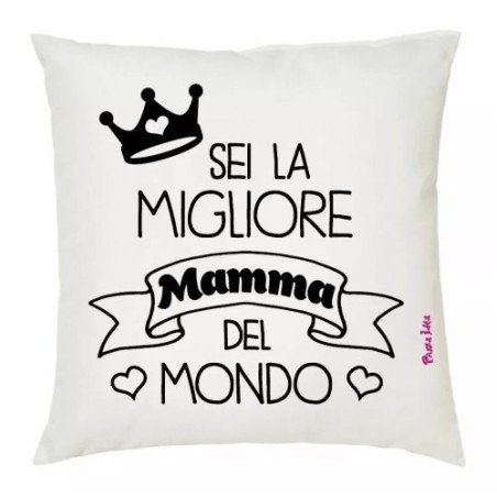 cuscino 40x40 scritta sei la miglior mamma del mondo festa figli regalo auguri