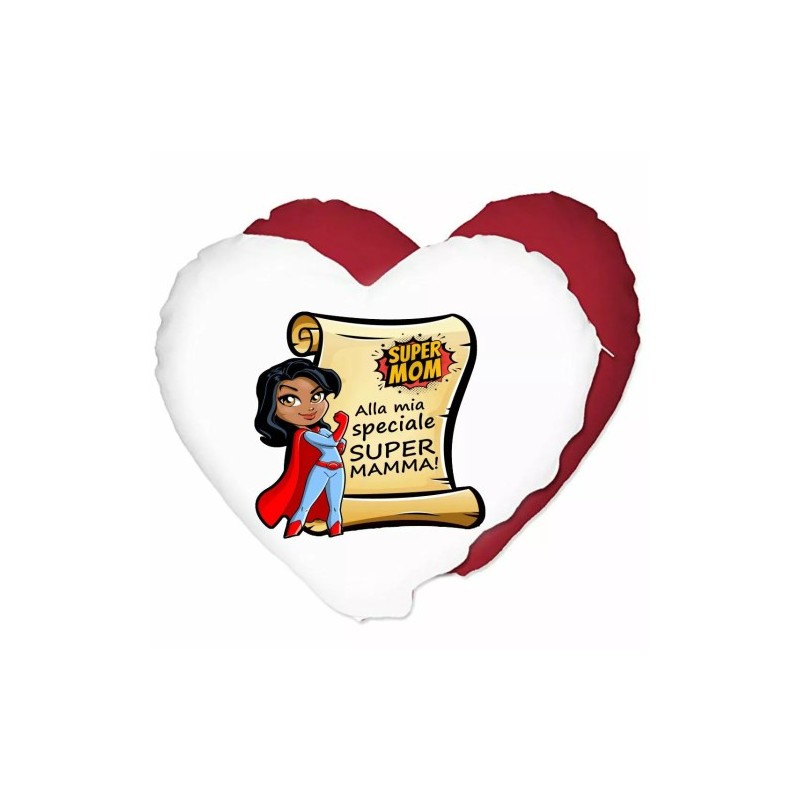 cuscino cuore scritta alla mia speciale super mamma regalo festa figli madre