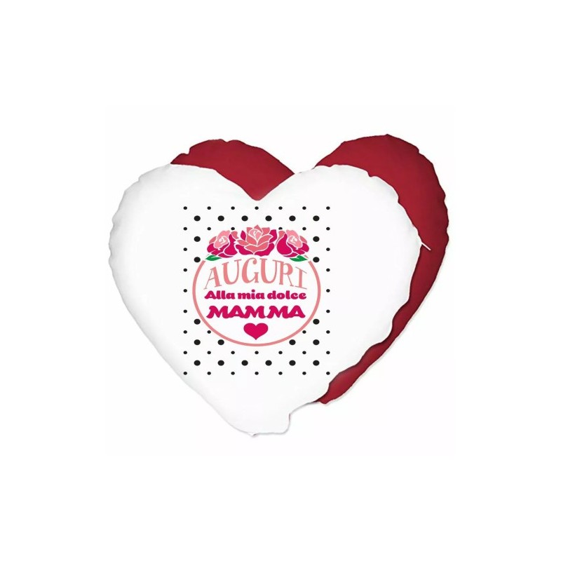 cuscino cuore scritta auguri alla mia dolce mamma regalo festa figli madre