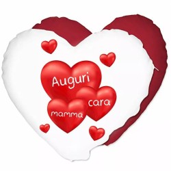 cuscino cuore scritta auguri cara mamma cuori rossi regalo festa figli madre