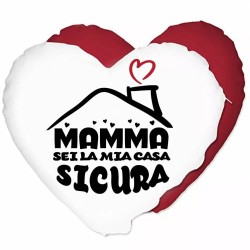 cuscino cuore scritta mamma se la mia casa sicura regalo festa figli madre