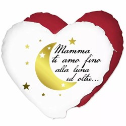 cuscino cuore scritta mamma ti amo fino alla luna regalo festa figli madre