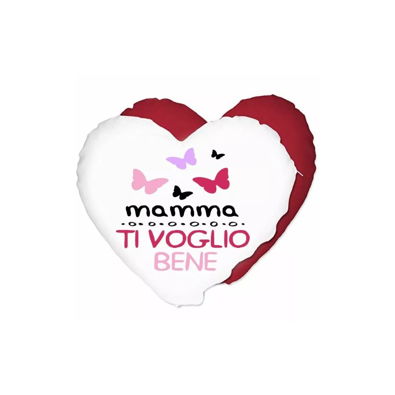 cuscino cuore scritta mamma ti voglio bene idea regalo festa figli madre