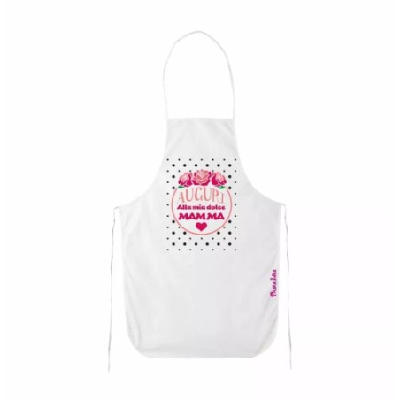 grembiule bianco cucina scritta auguri alla mia mamma regalo festa compleanno