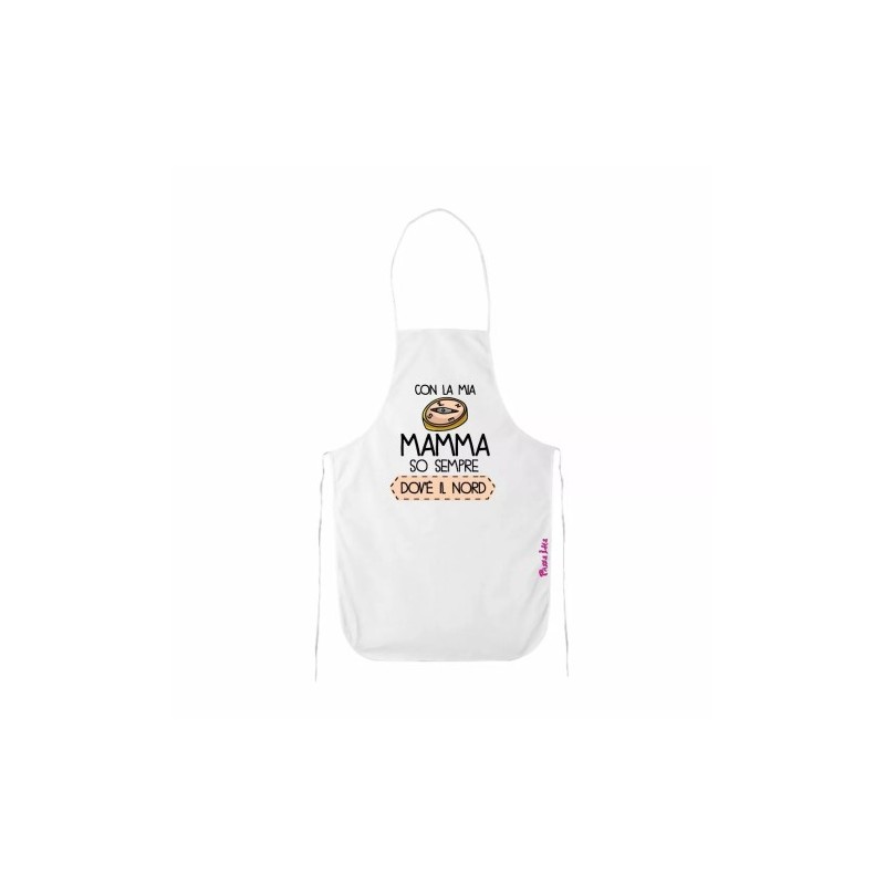 grembiule bianco cucina scritta mamma regalo festa compleanno figli
