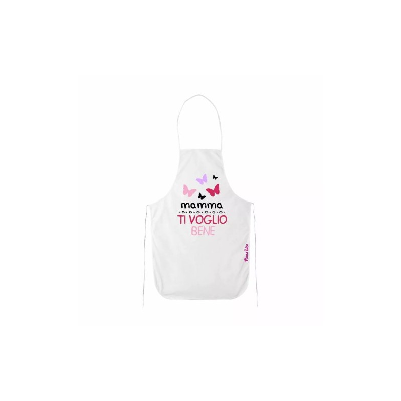 grembiule bianco cucina scritta mamma ti voglio bene regalo festa compleanno
