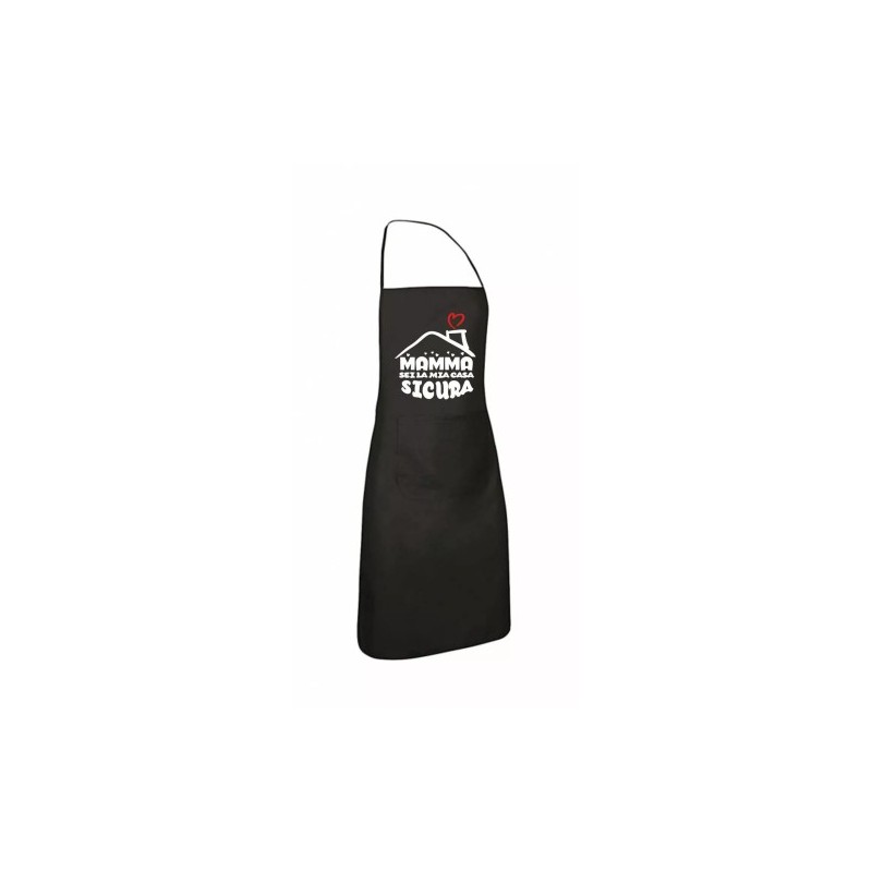 grembiule nero cucina scritta mamma sei la mia casa sicura regalo festa figli