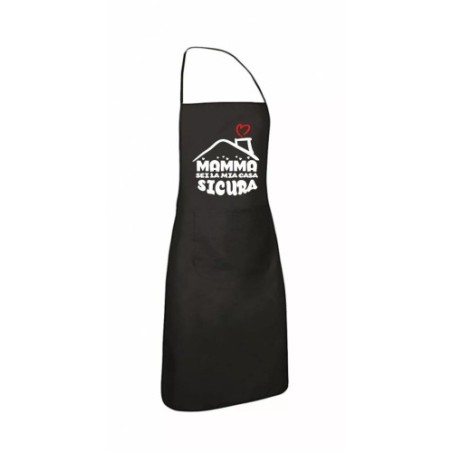 grembiule nero cucina scritta mamma sei la mia casa sicura regalo festa figli