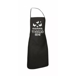 grembiule nero cucina scritta mamma ti voglio bene regalo festa figli farfalle