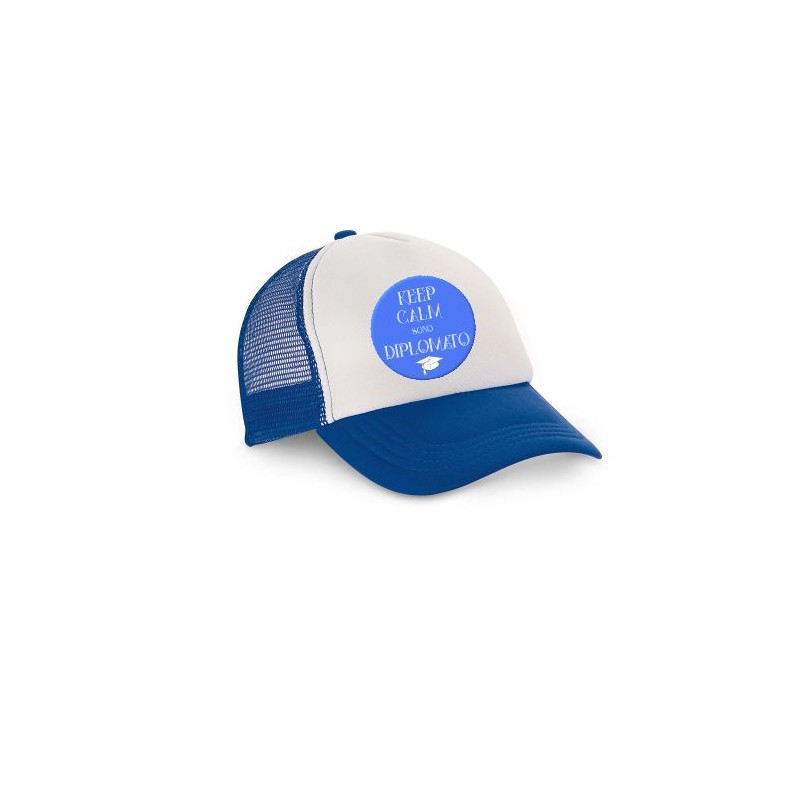 cappello cappellino visiera  scritta keep calm sono diplomato