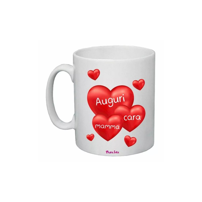 tazza mug 8x10 scritta auguri cara mamma idea regalo festa figli cuori rossi