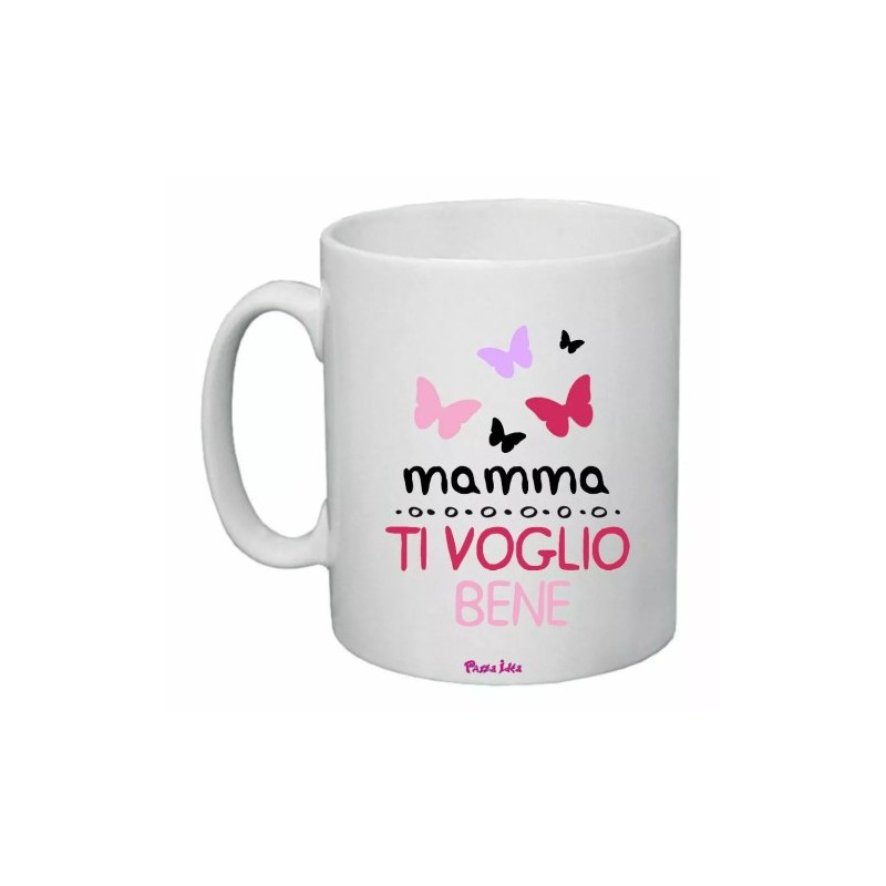 tazza mug 8x10 scritta mamma ti voglio bene farfalle idea regalo festa figli