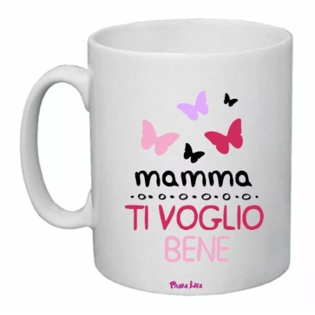 tazza mug 8x10 scritta mamma ti voglio bene farfalle idea regalo festa figli