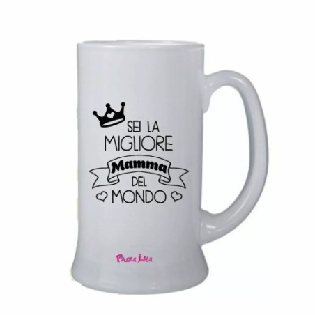 bicchiere birra scritta sei la migliore mamma del mondo festa regalo compleanno