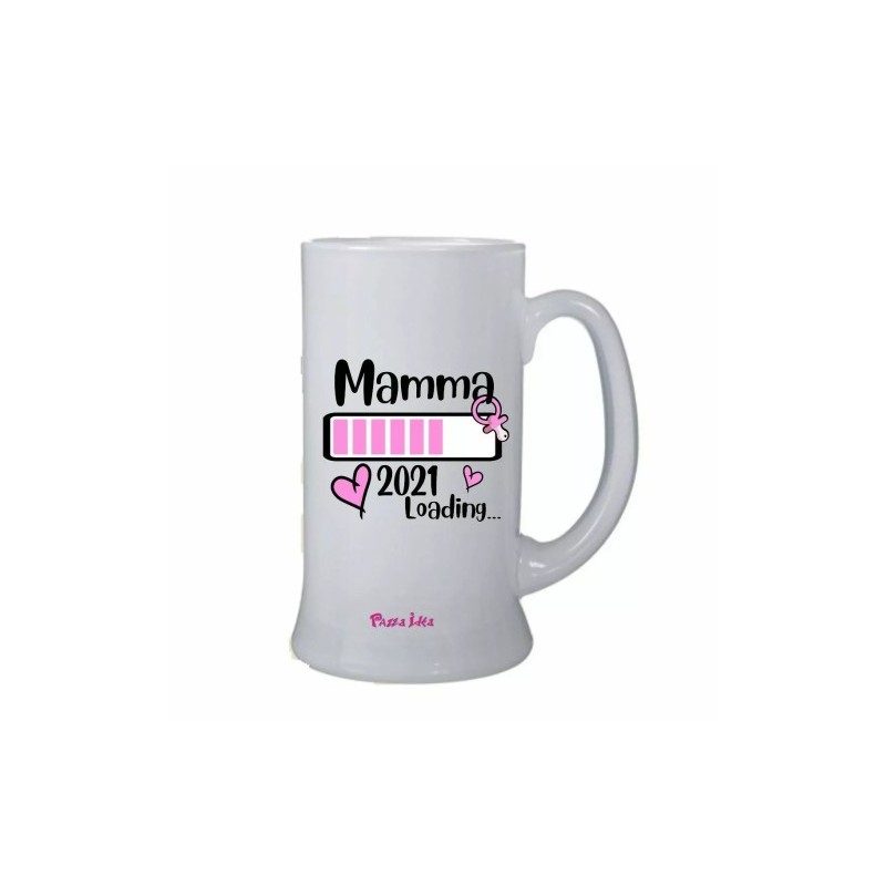 bicchiere birra vetro scritta mamma 2021 loading festa regalo compleanno