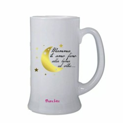 bicchiere birra vetro scritta mamma ti amo fino alla luna festa regalo compleann