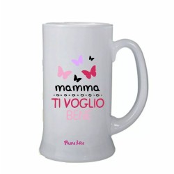 bicchiere birra vetro scritta mamma ti voglio bene festa regalo compleanno