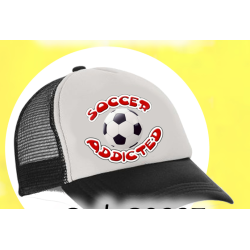 cappello cappellino visiera  scritta soccer addicted