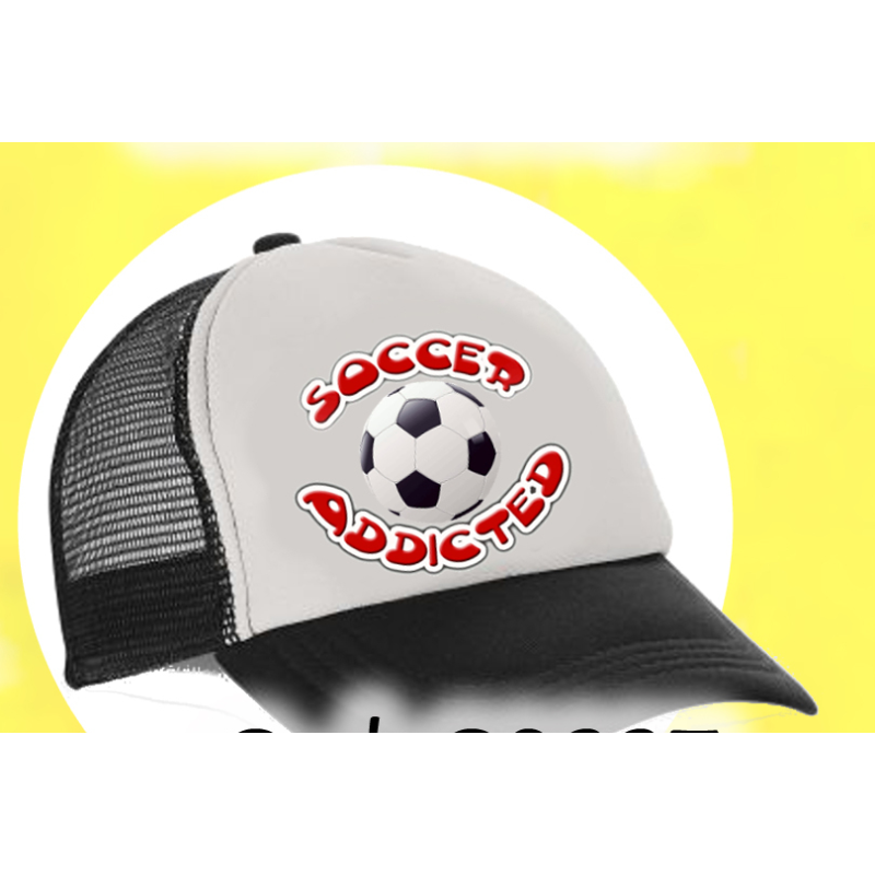 cappello cappellino visiera  scritta soccer addicted