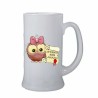 boccale birra bicchiere scritta attestato super mamma idea regalo gufo gufetta
