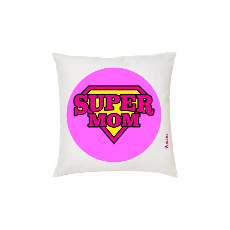 cuscino 40 x 40 scritta super mom mamma idea regalo compleanno festa regalo