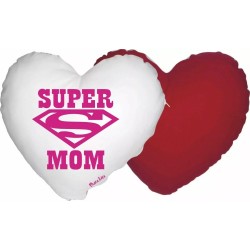 cuscino forma cuore scritta super mom festa della mamma regalo compleanno