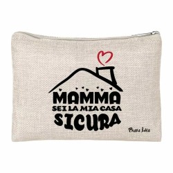 pochette bustina porta oggetti scritta mamma casa sicura festa regalo compleanno