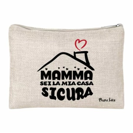 pochette bustina porta oggetti scritta mamma casa sicura festa regalo compleanno