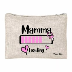 pochette bustina porta oggetti scritta mamma loading festa regalo compleanno