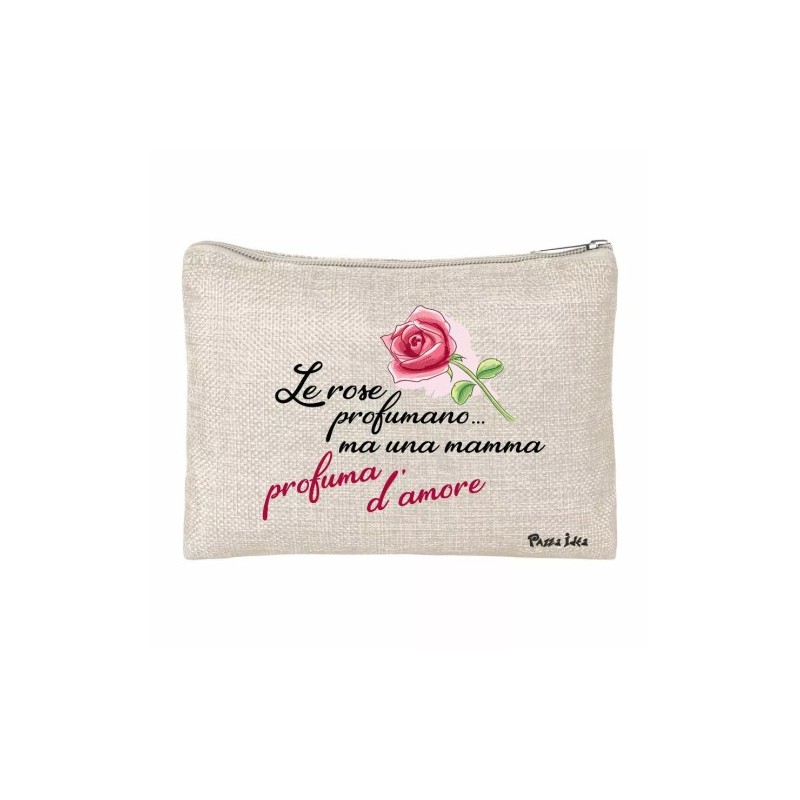 pochette bustina porta oggetti scritta mamma rose amore festa regalo compleanno