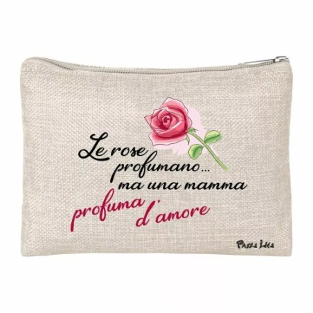 pochette bustina porta oggetti scritta mamma rose amore festa regalo compleanno
