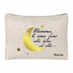 pochette bustina porta oggetti scritta mamma ti amo luna festa regalo compleanno