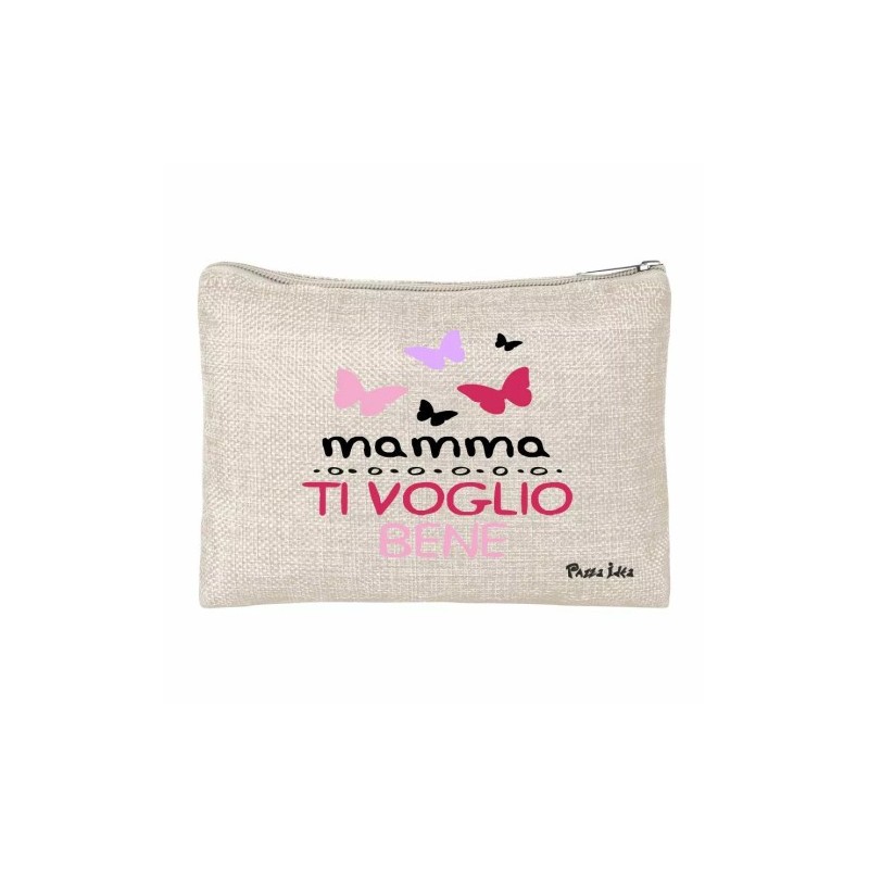 pochette bustina porta oggetti scritta mamma ti voglio bene regalo compleanno