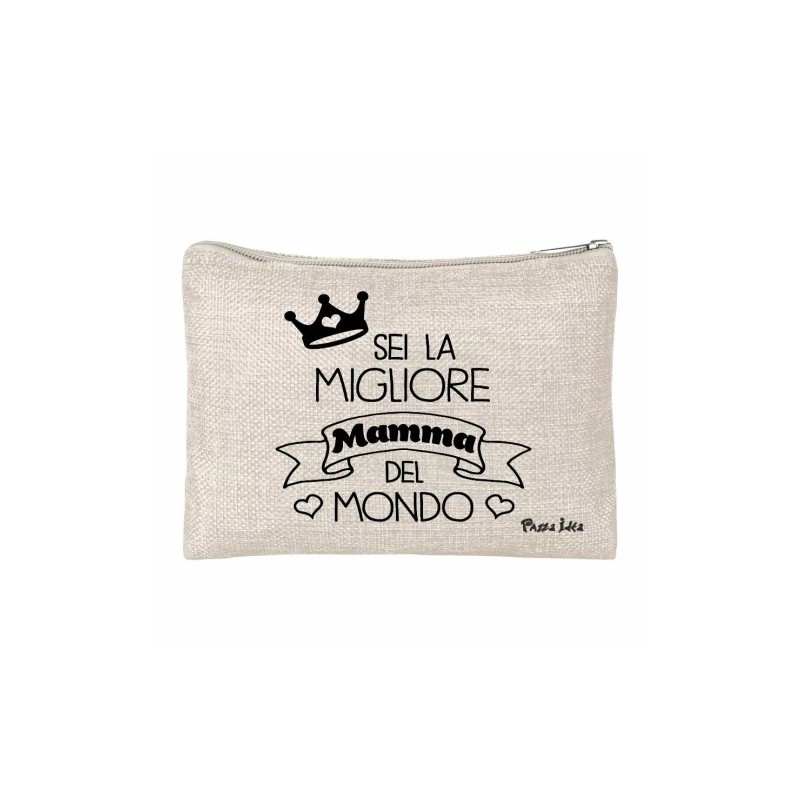 pochette bustina porta oggetti scritta migliore mamma mondo regalo compleanno