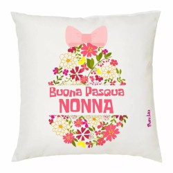 cuscino 40x40 cm con scritta buona pasqua nonna regalo per pasqua uovo rosa