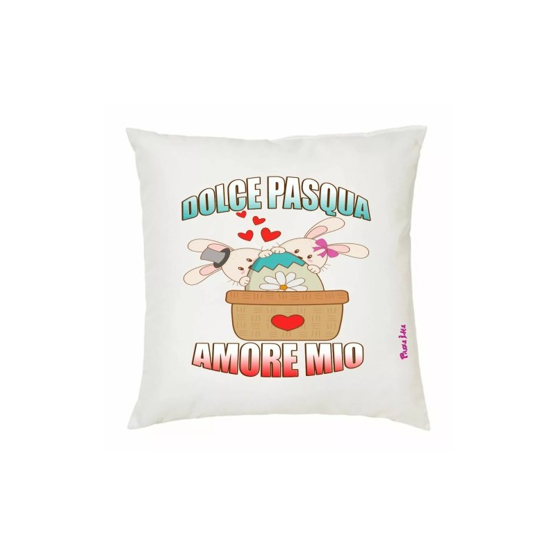cuscino 40x40 cm scritta dolce pasqua amore mio regalo fidanzato fidanzata